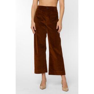 Velvet Heart Alyx Toffee Pants Womens 28 Brown Corduroy Cropped Wide Leg